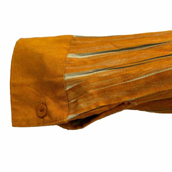 Fantazia Textured Weave Shirt Sz L Yellow Orange Witchy 90s Art Indie - Picture 4 of 9